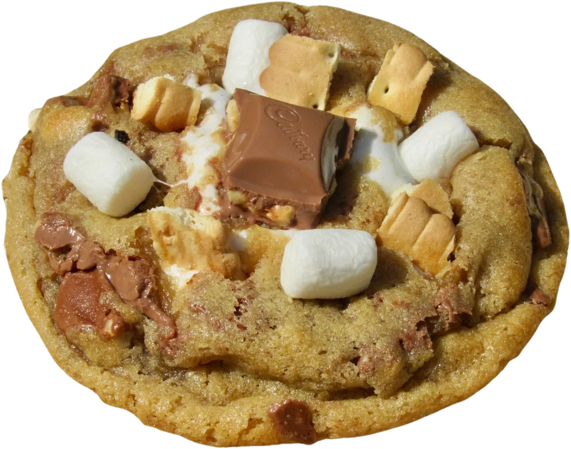 S'mores cookie with marshmallows, milk chocolate and crackers