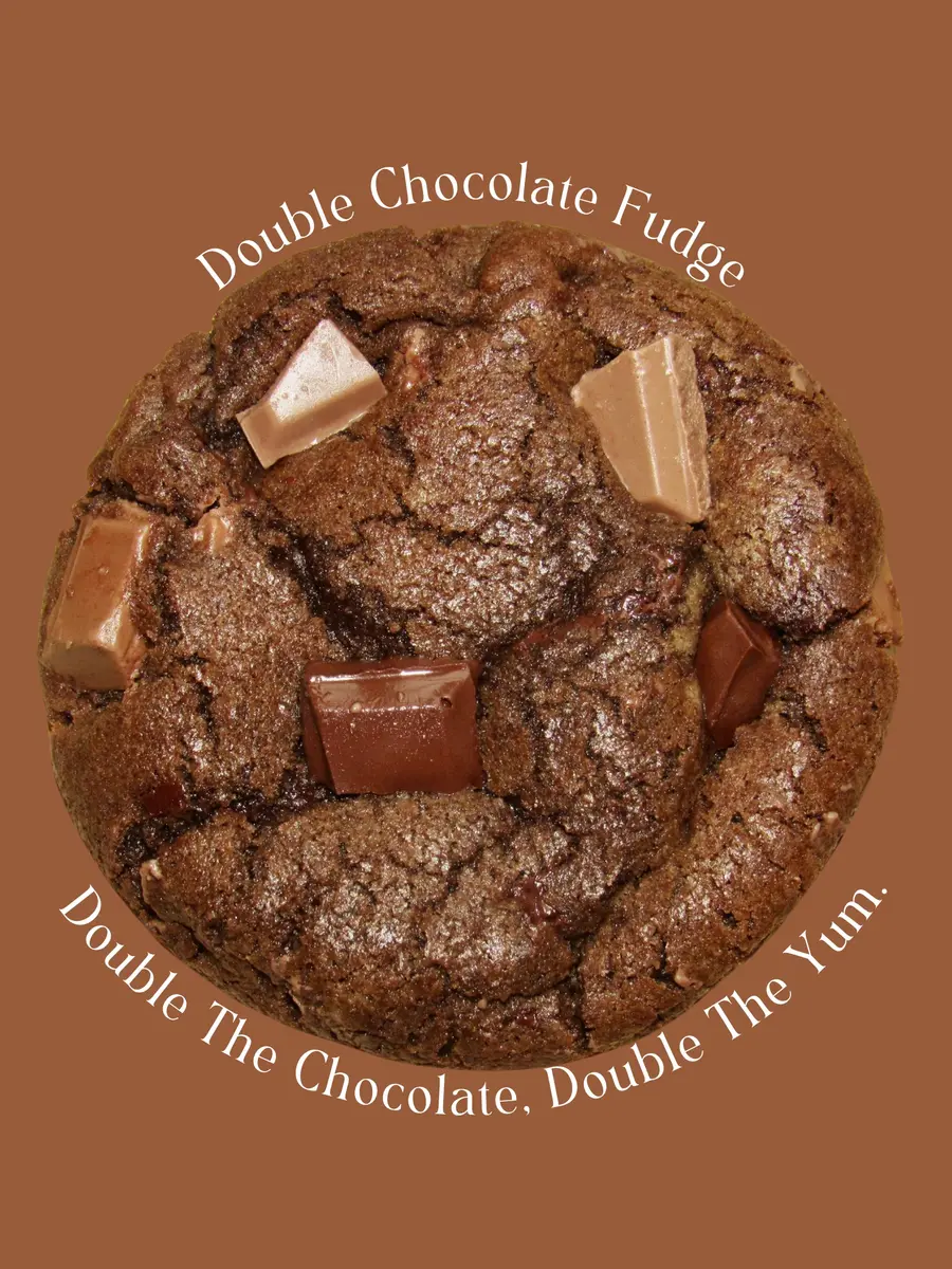 Double Chocolate Fudge cookie with milk and dark chocolate chunks
