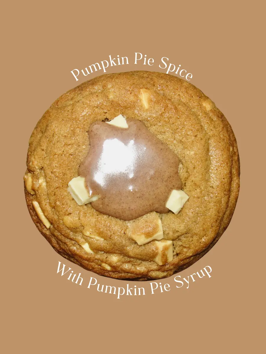 Pumpkin Pie Spice cookie with a pool of pumpkin pie syrup