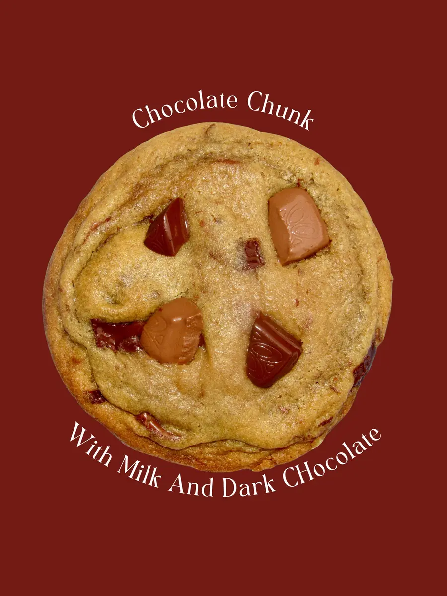 Chocolate Chunk cookie with milk and dark chocolate